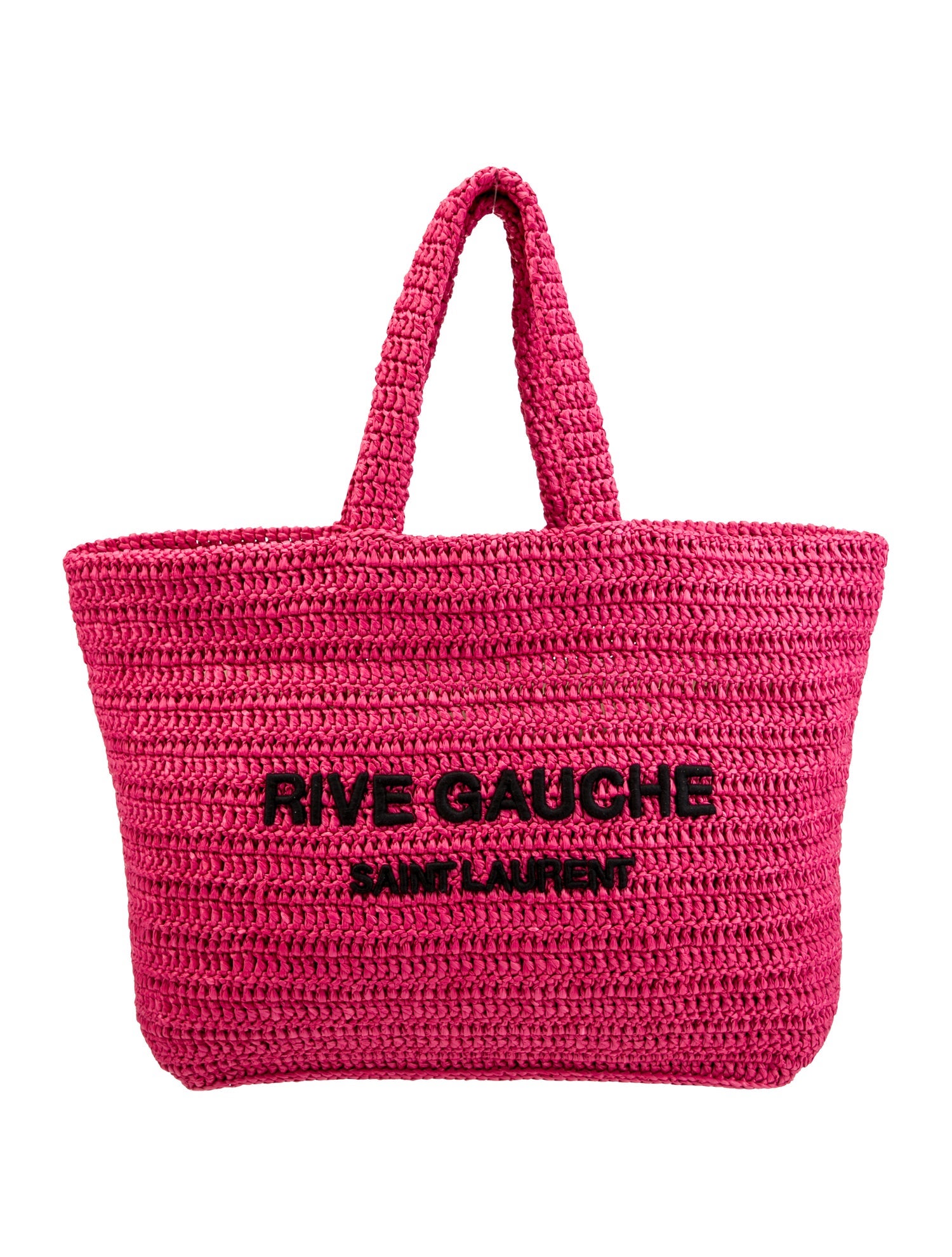 Saint Laurent 2023 Raffia Rive Gauche Tote - Pink Totes