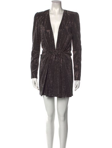 Saint Laurent Dresses V-Neck Mini Dress Us6, Fr38 | M