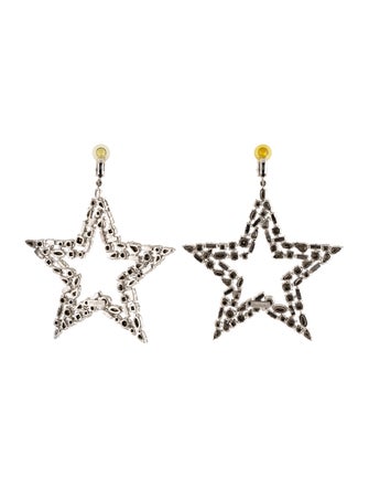 Saint Laurent Crystal Oversized Star Clip-On Earrings