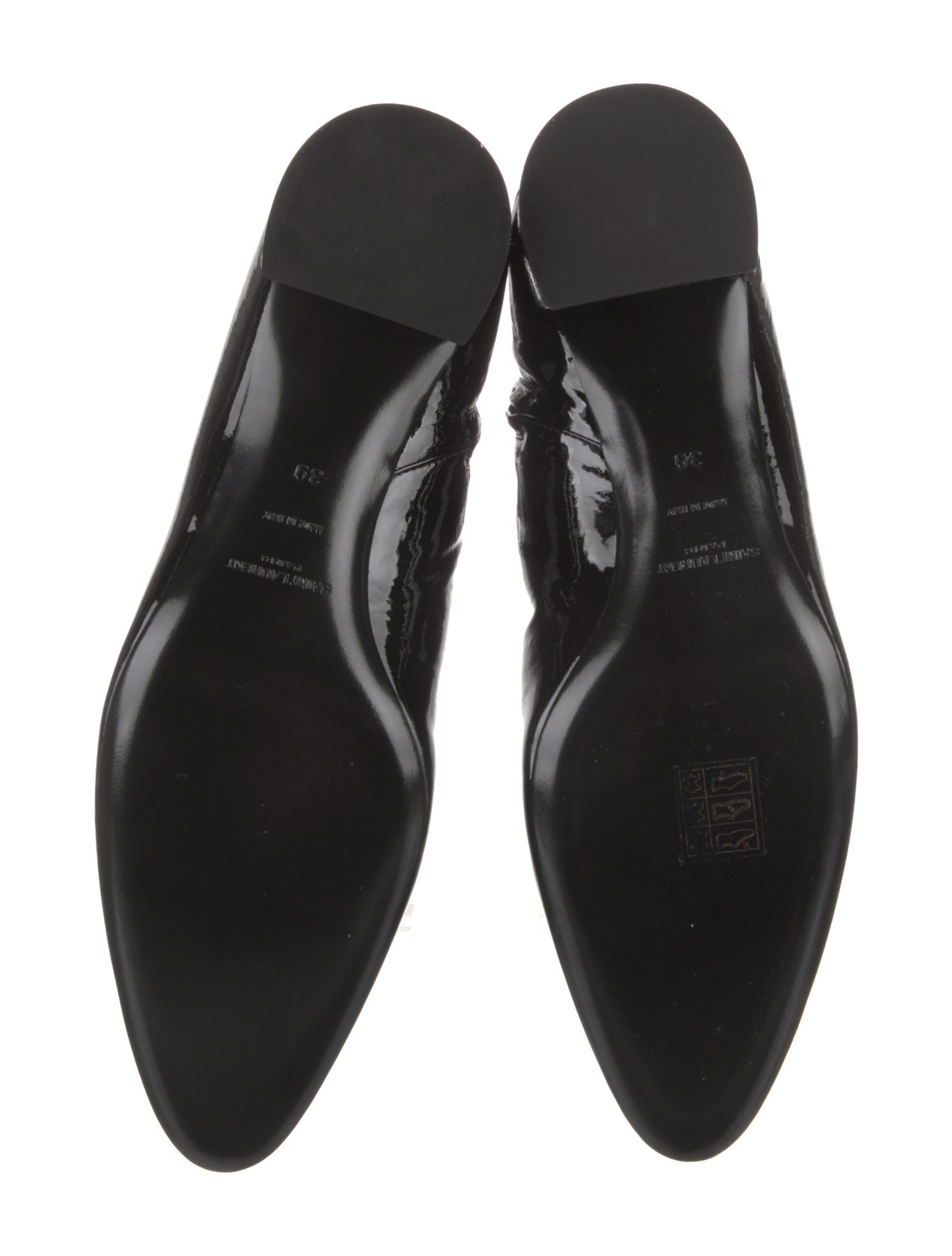 Saint Laurent Patent Leather Boots - Black Boots, Shoes