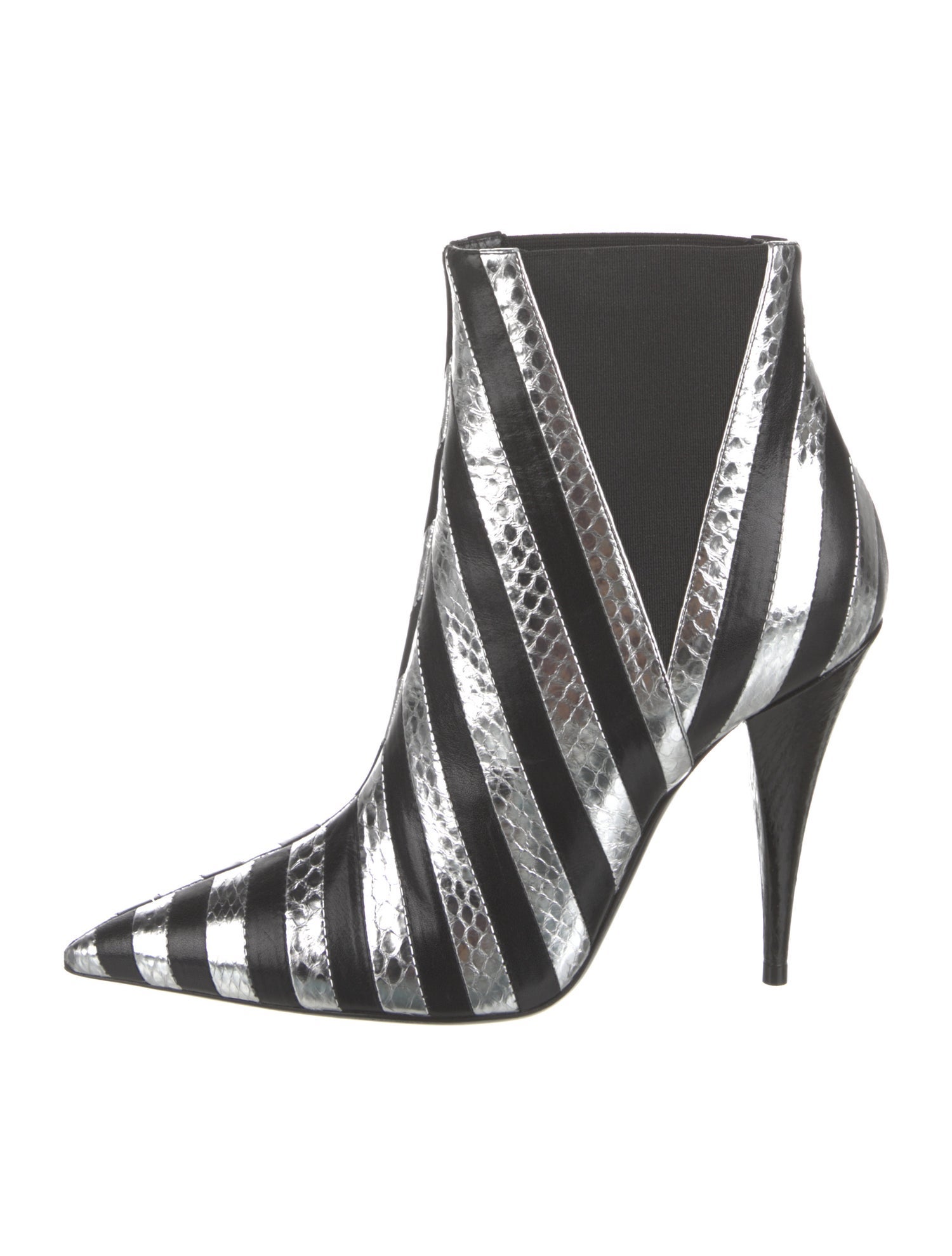 Saint Laurent Leather Animal Print Chelsea Boots w/ Tags