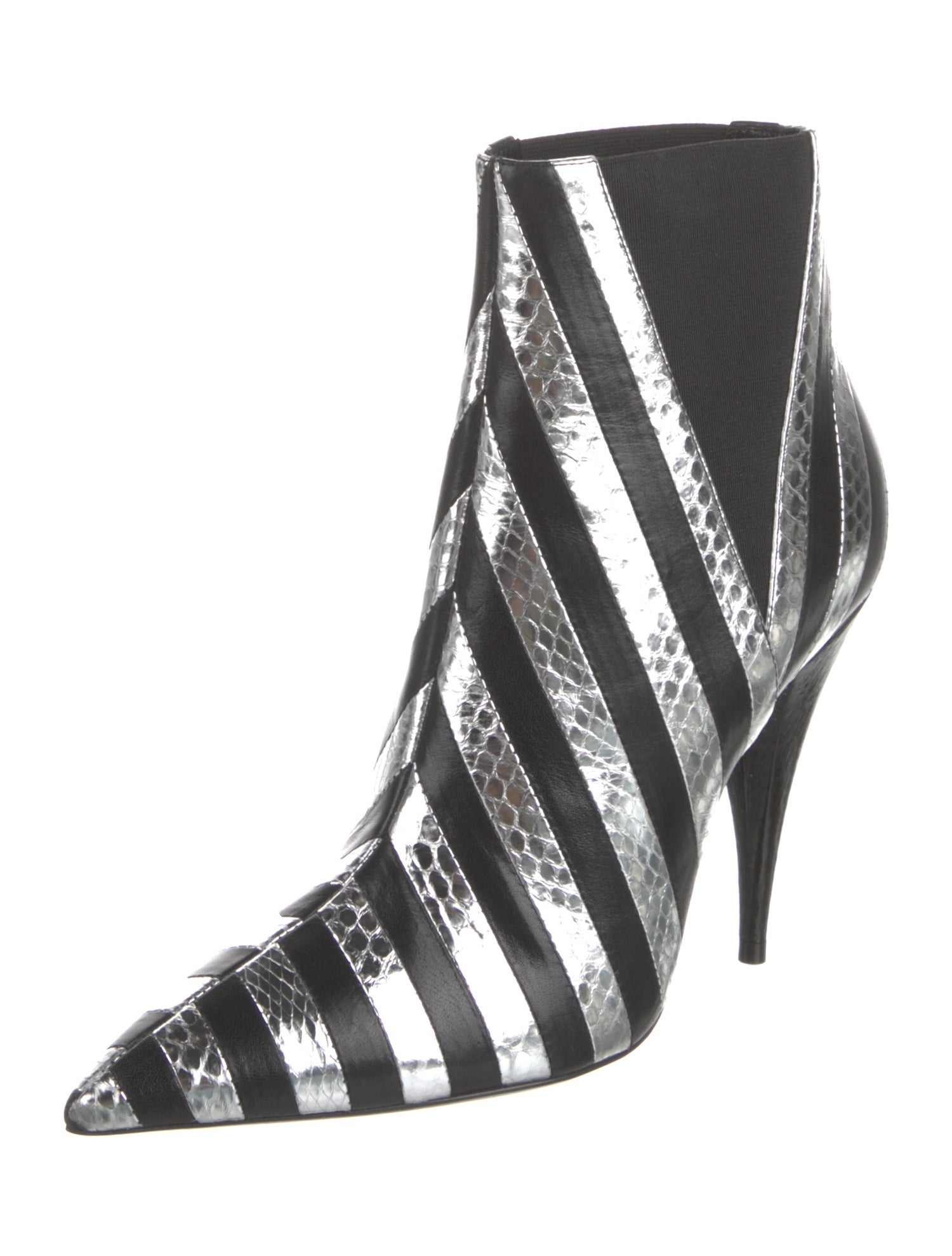 Saint Laurent Leather Animal Print Chelsea Boots w/ Tags