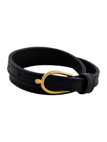 Saint Laurent Wrap Leather Double Bracelet