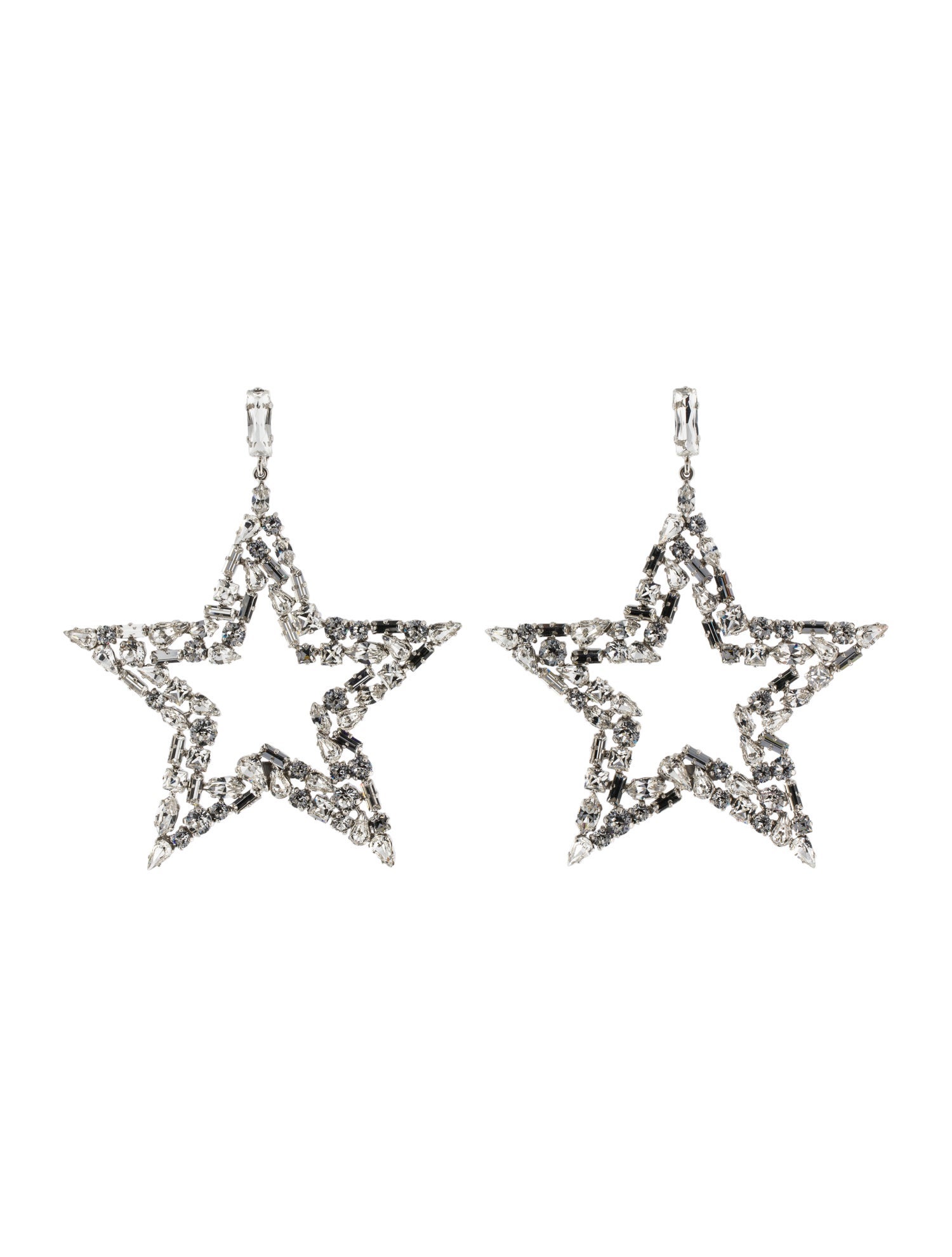 Saint Laurent Crystal Embellished Star Drop Clip-On Earrings