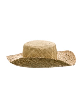Saint Laurent Straw Woven Wide Brim Sun Hat