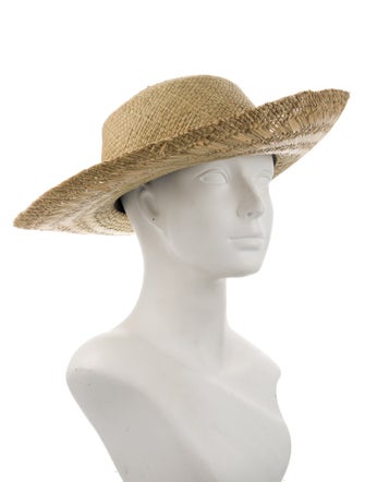 Saint Laurent Straw Woven Wide Brim Sun Hat