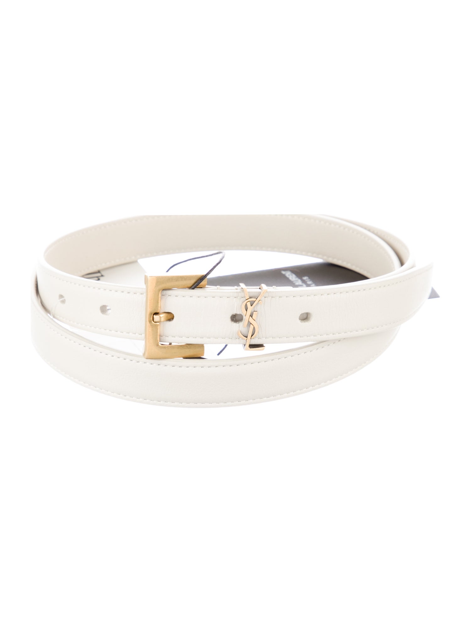 Saint Laurent Skinny Leather Belt w/ Tags Neutrals Belts, Accessories