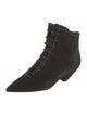 Saint Laurent Suede Studded Accents Lace-Up Boots