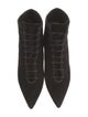 Saint Laurent Suede Studded Accents Lace-Up Boots