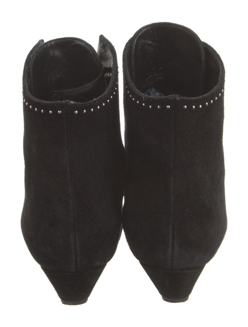 Saint Laurent Suede Studded Accents Lace-Up Boots