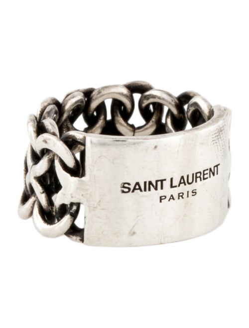 Saint Laurent Engraved Chain Band Ring