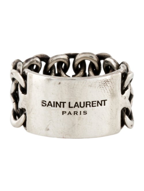Saint Laurent Engraved Chain Band Ring