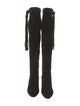 Saint Laurent Suede Fringe Trim Accent Boots