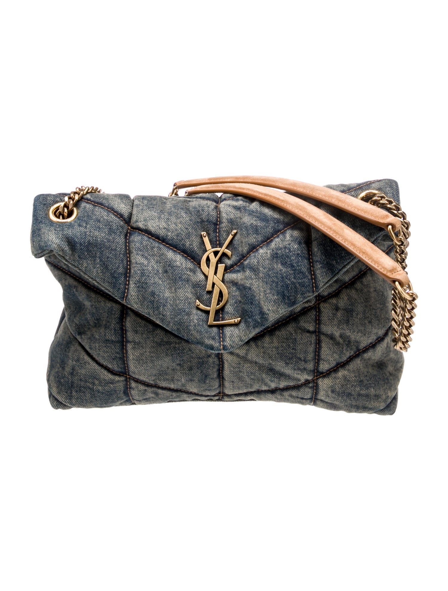 Saint Laurent Denim LouLou Blue Shoulder Bags, Handbags SNT370094