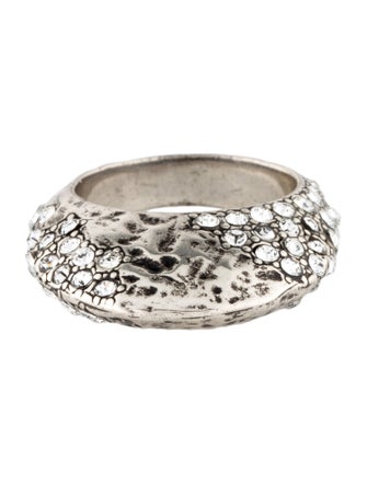 Saint Laurent Crystal Bague Oeuf Arty Band Ring