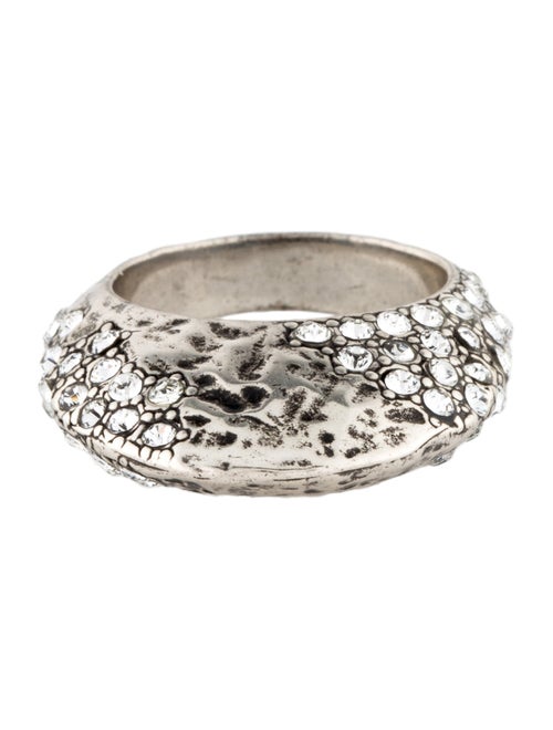 Saint Laurent Crystal Bague Oeuf Arty Band Ring