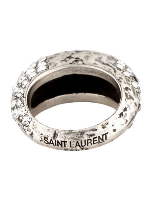 Saint Laurent Crystal Bague Oeuf Arty Band Ring