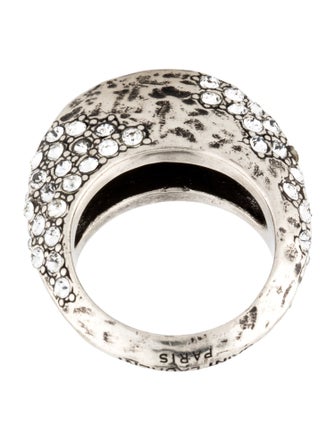Saint Laurent Crystal Bague Oeuf Arty Band Ring
