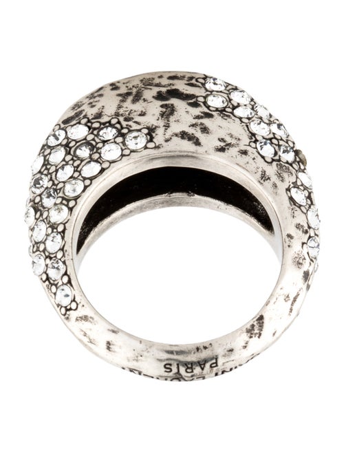 Saint Laurent Crystal Bague Oeuf Arty Band Ring