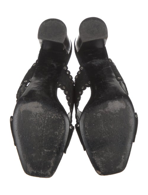 Saint Laurent Suede Lasercut Accents Slides