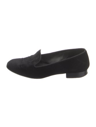 Saint Laurent Velvet Grosgrain Trim Loafers