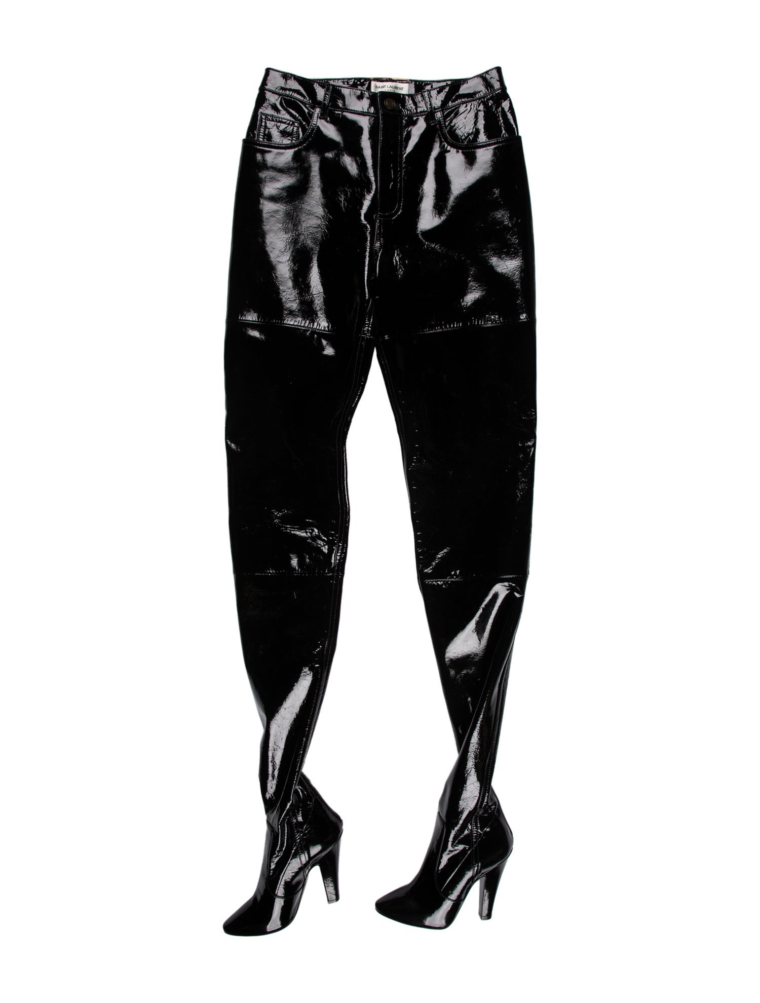 Saint Laurent Lambskin Skinny Leg Pants
