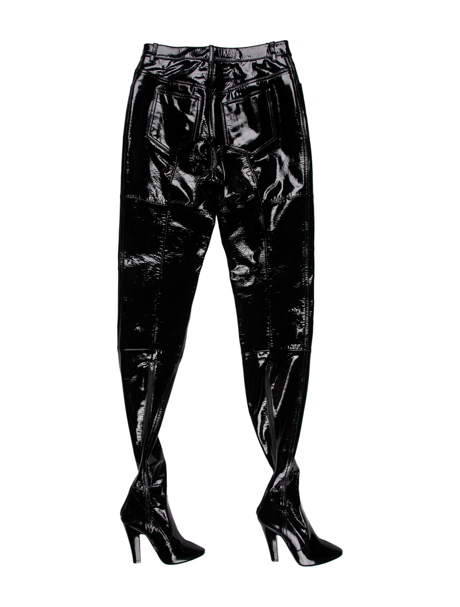 Saint Laurent Lambskin Skinny Leg Pants
