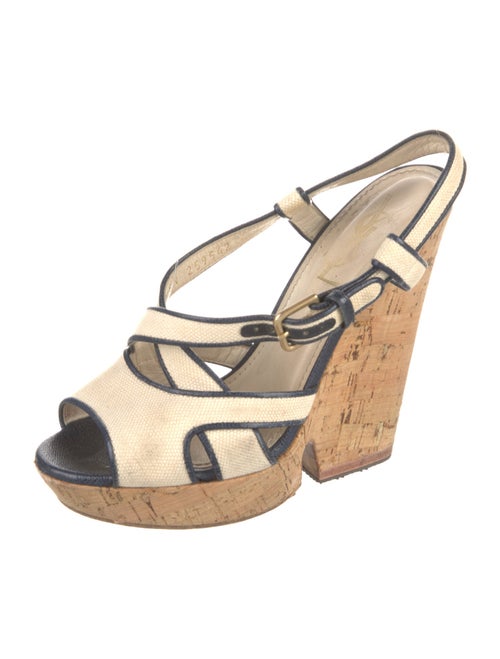 Saint Laurent Canvas Slingback Sandals