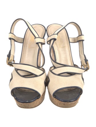 Saint Laurent Canvas Slingback Sandals