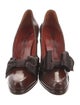 Saint Laurent Patent Leather Bow Accents Pumps