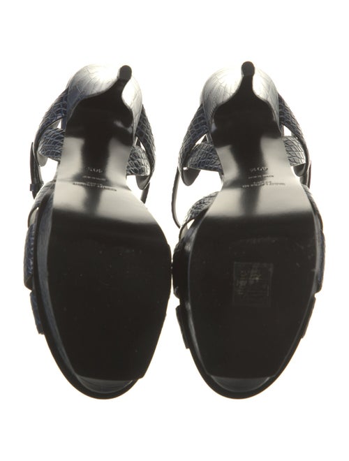 Saint Laurent Embossed Leather T-Strap Sandals