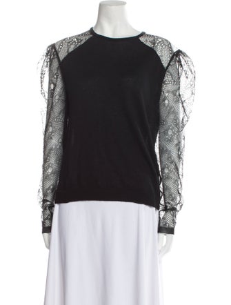 Saint Laurent Cashmere Lace Pattern Top