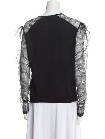 Saint Laurent Cashmere Lace Pattern Top