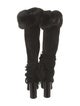 Saint Laurent Suede Tassel Accents Lace-Up Boots