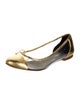 Saint Laurent Leather Bow Accents Ballet Flats