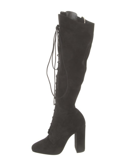 Saint Laurent Suede Lace-Up Boots