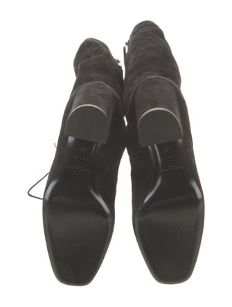 Saint Laurent Suede Lace-Up Boots