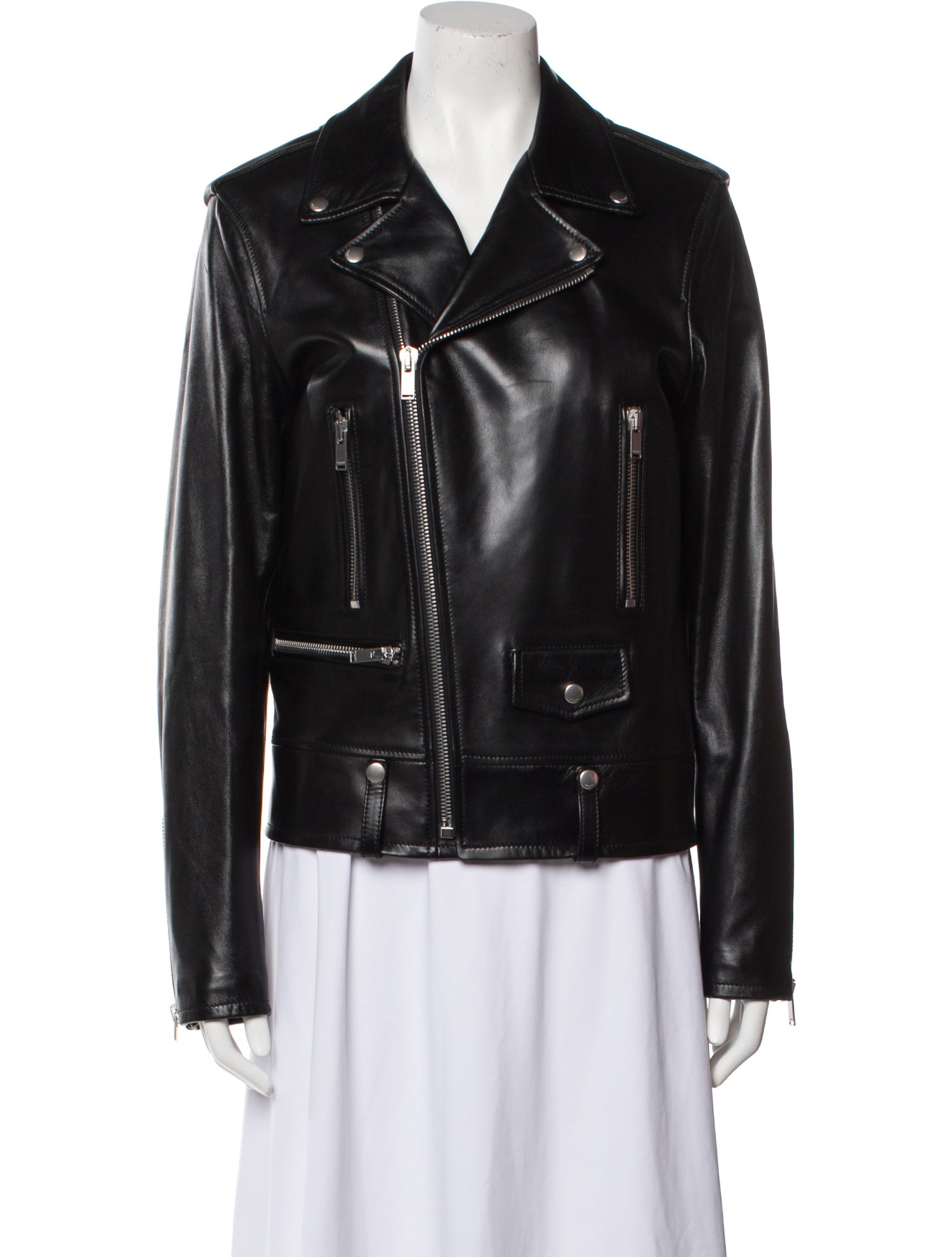 Saint Laurent 2018 Lamb Leather Moto Jacket