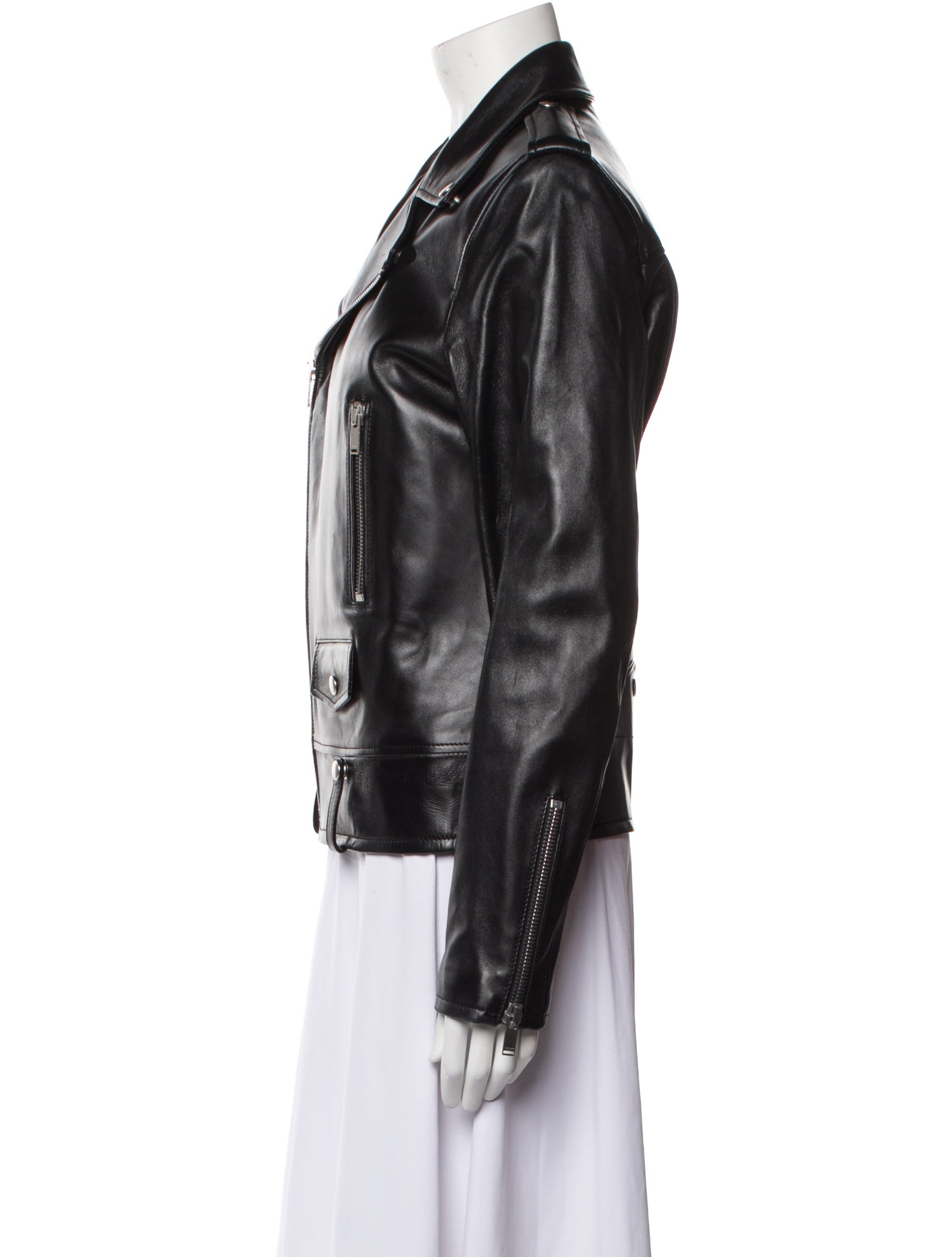 Saint Laurent 2018 Lamb Leather Moto Jacket