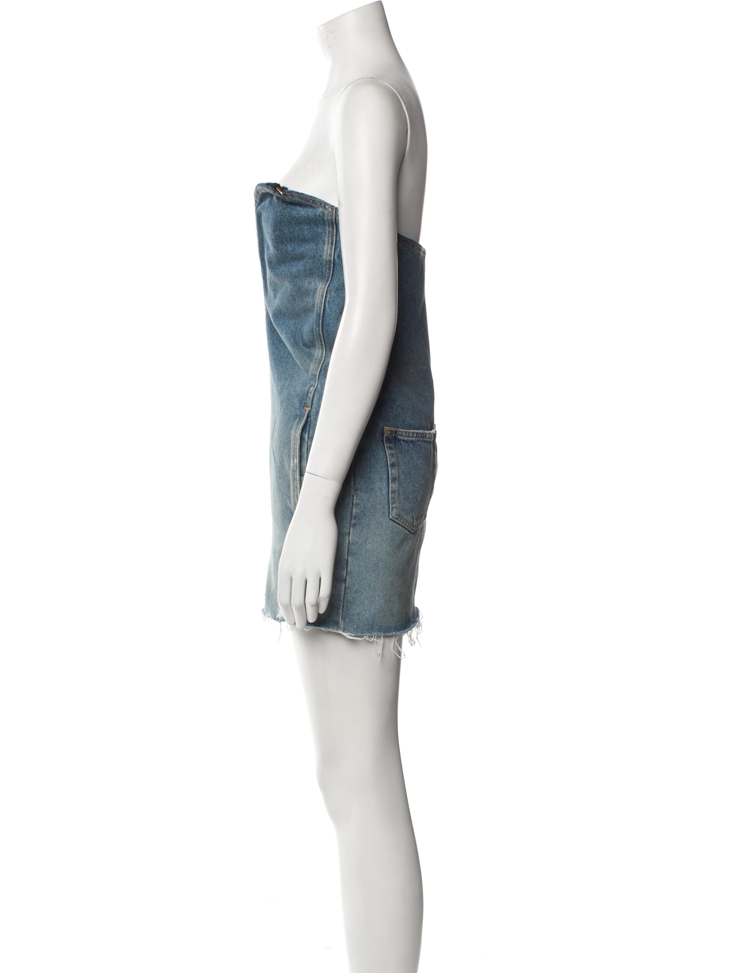 Saint Laurent Strapless Mini Dress