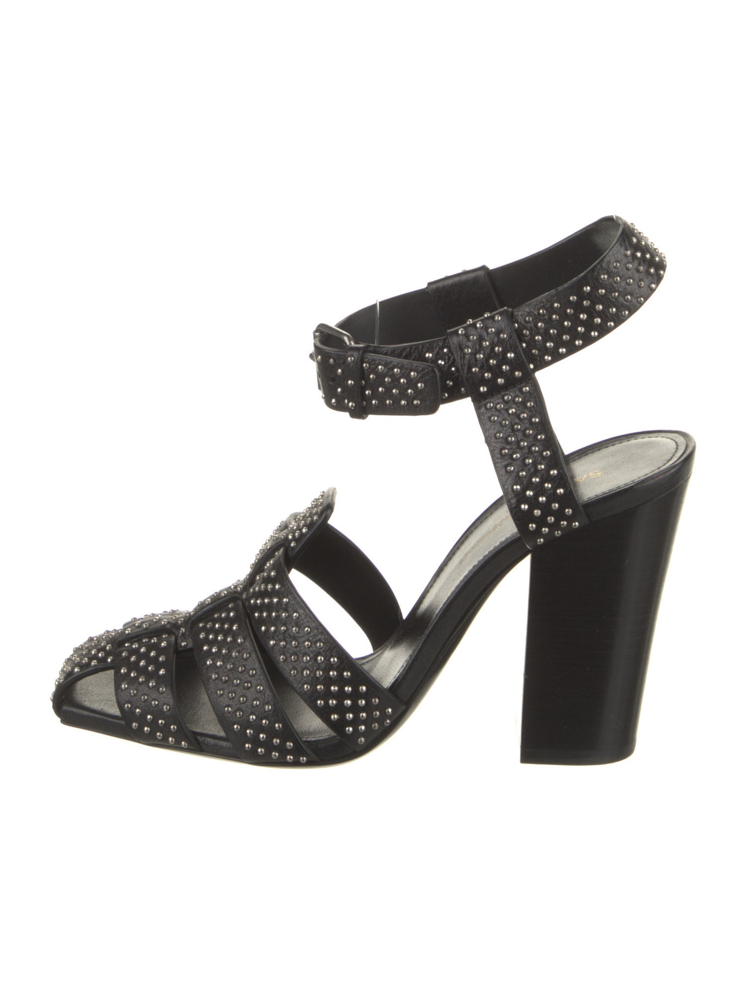 Saint Laurent Leather Studded Accents Sandals