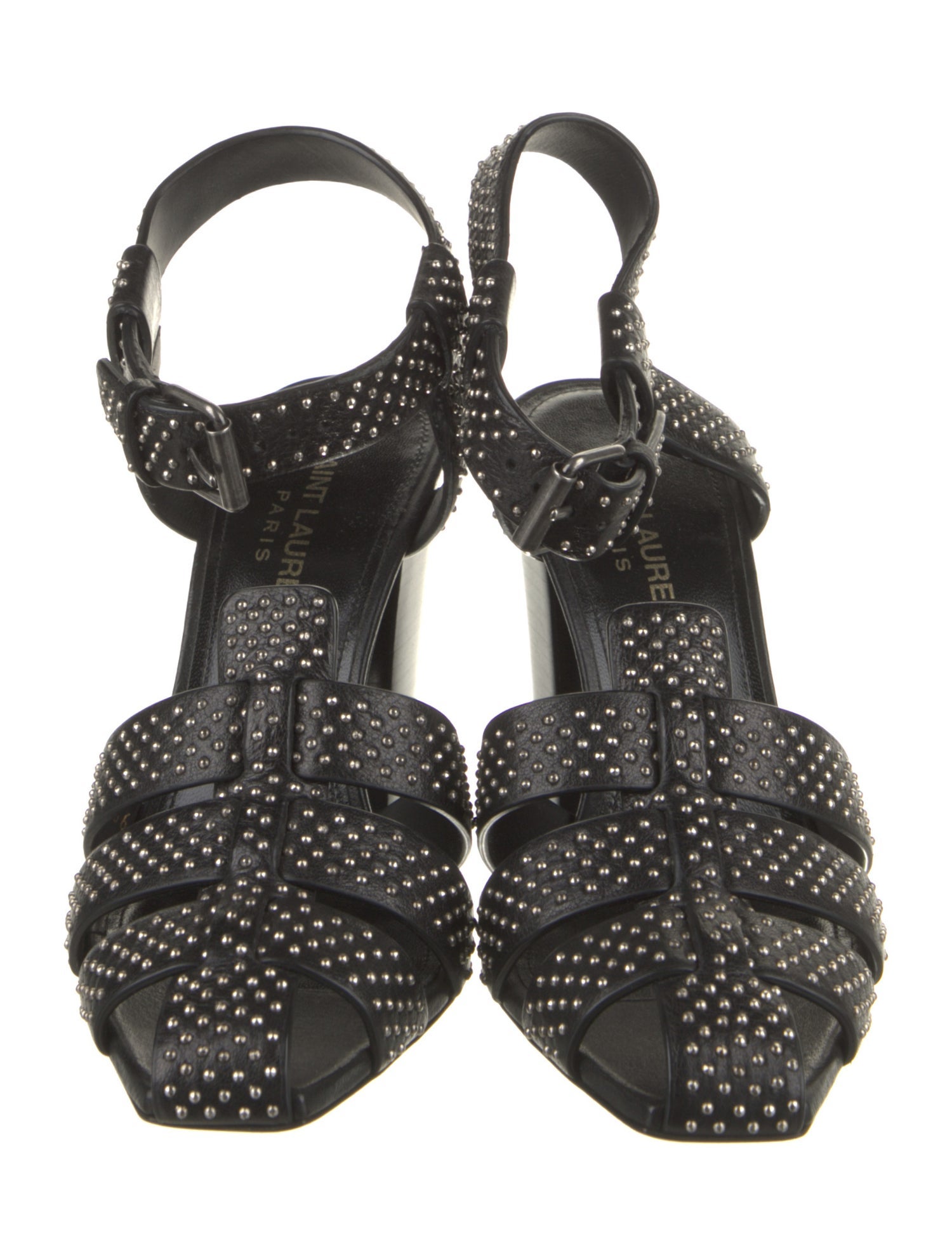 Saint Laurent Leather Studded Accents Sandals