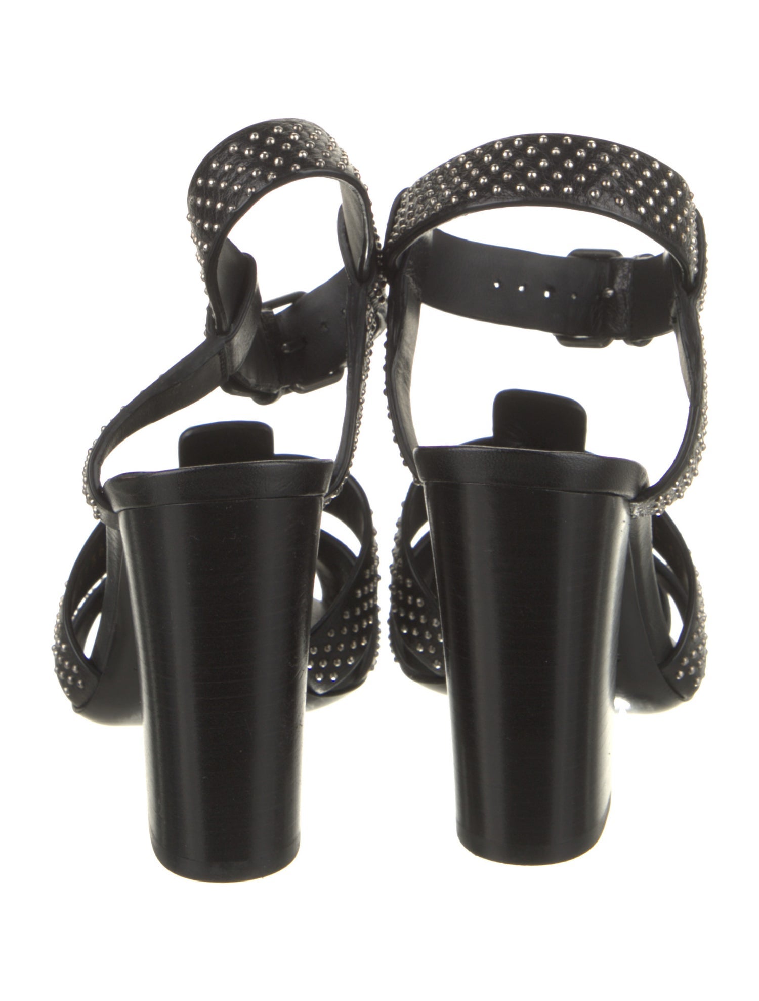 Saint Laurent Leather Studded Accents Sandals