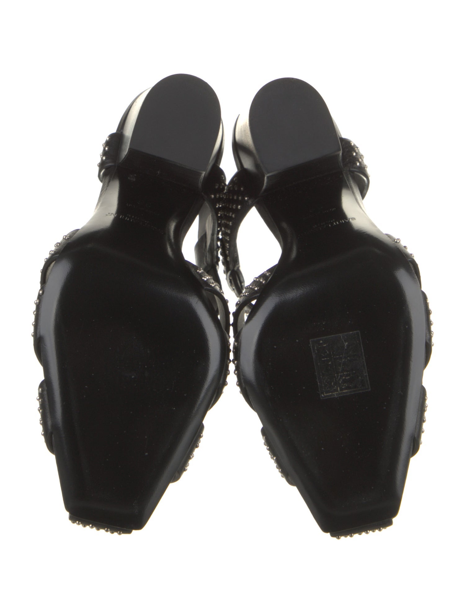 Saint Laurent Leather Studded Accents Sandals