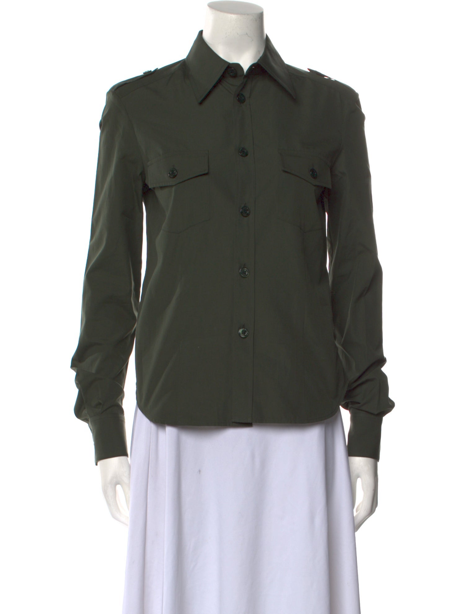 Saint Laurent Long Sleeve Button-Up Top w/ Tags