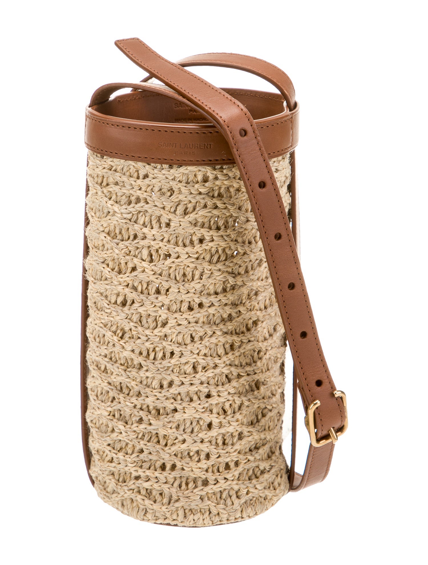 Saint Laurent Raffia Bottle Bag 2022