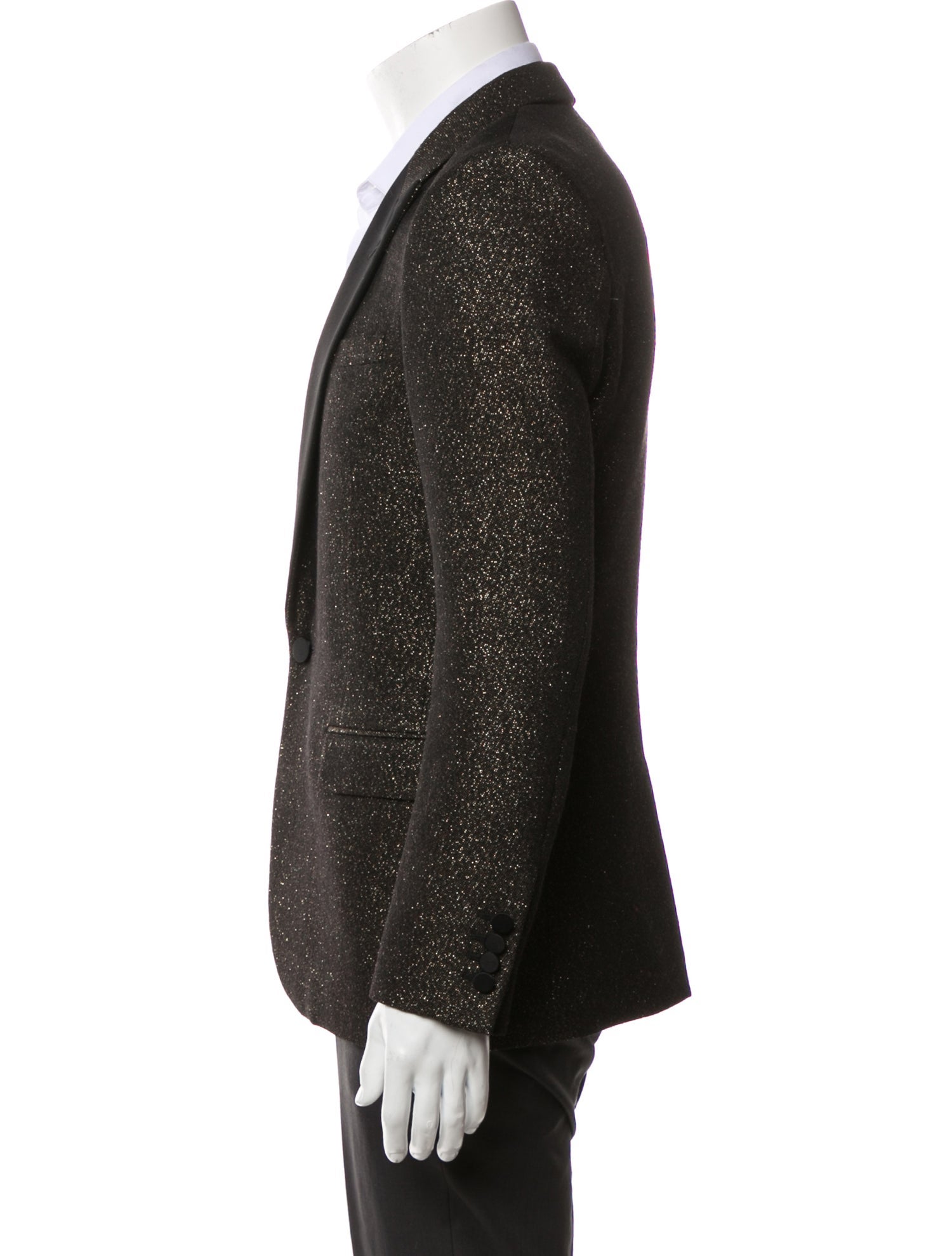 Saint Laurent Virgin Wool Colorblock Pattern Blazer