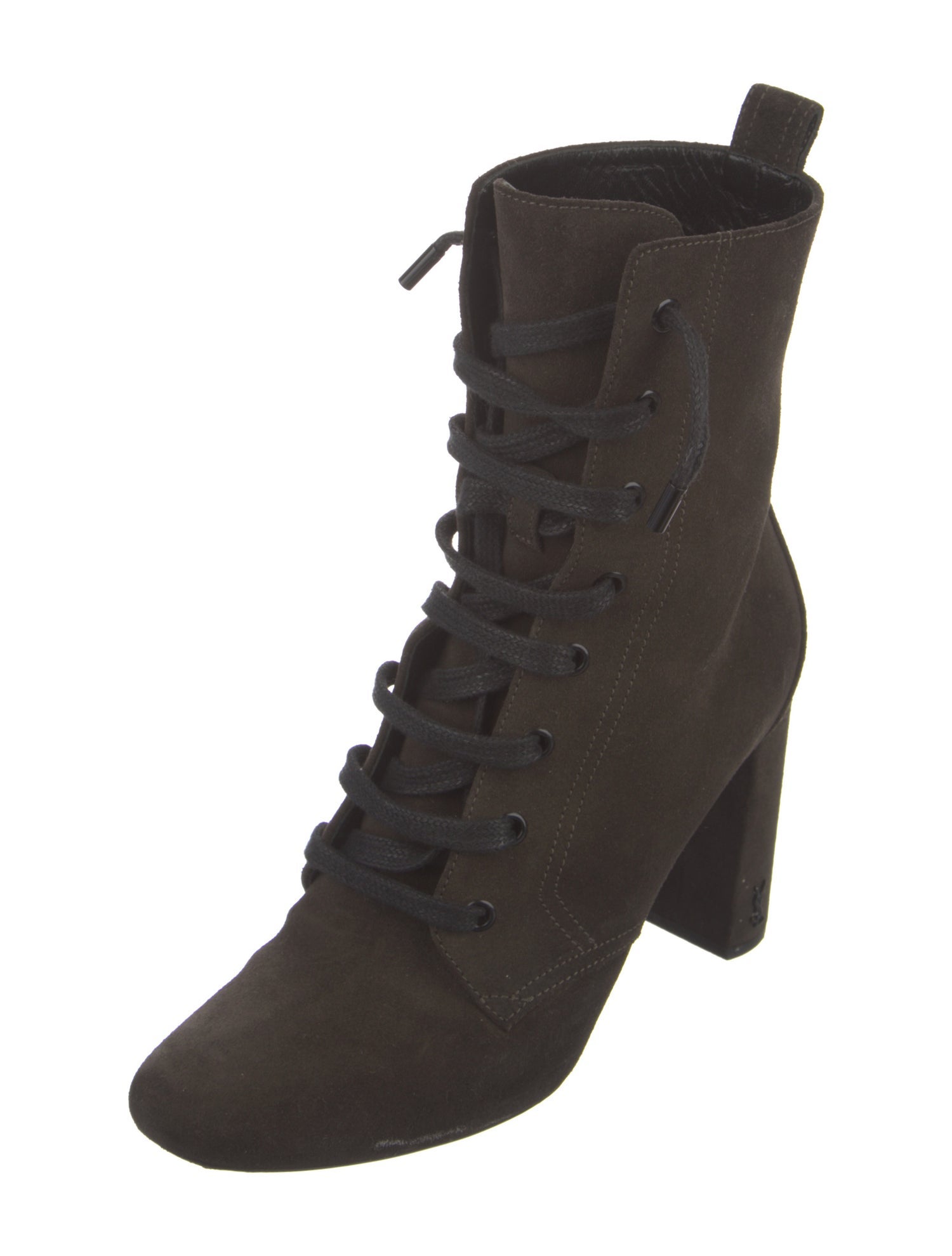 Saint Laurent Suede Lace-Up Boots