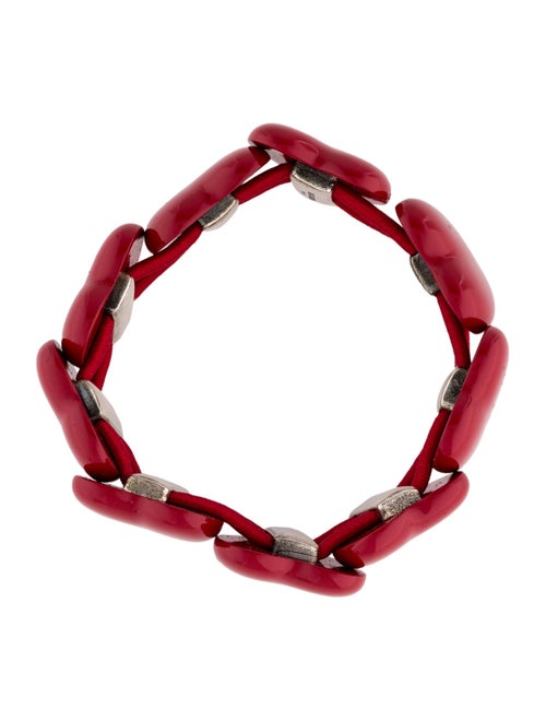 Saint Laurent Enamel Heart Stretch Bracelet