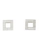 Saint Laurent Square Crystal Embellished Clip-On Earrings